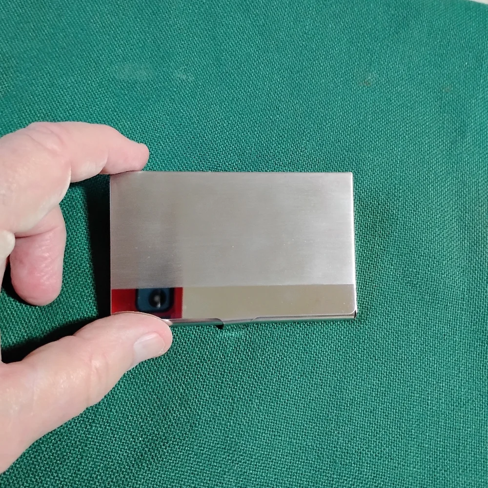 NWOT- Chrome/Stainless Steel Card Holder